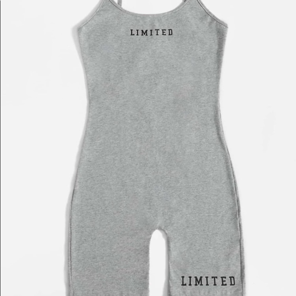 SHEIN Letter Graphic Skinny Romper